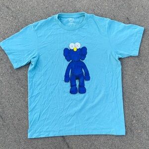 Blue KAWS Character Graphic Tee